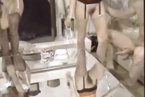 Beautiful and lascivious milf doxies sharing one chap on the daybed