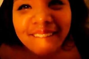 Chubby Asian milf whore acquires facialized on POV tape