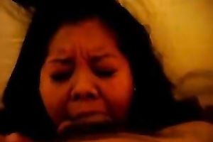 Chubby Asian milf whore acquires facialized on POV tape