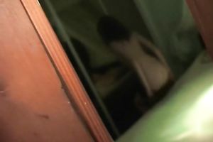 Hidden livecam episode with a slim horny white wife putting her clothing on