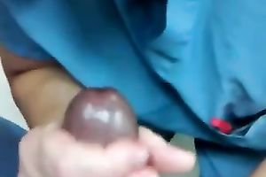 Lustful nurse enjoys engulfing my prick at her work place