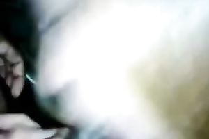 Just a juvenile bitch in my car practicing oral-job sex on webcam