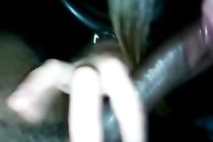 Just a juvenile bitch in my car practicing oral-job sex on webcam