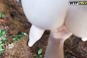 Horny skank works on a schlong in POV movie scene and enjoys it from behind