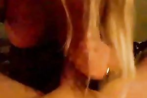 Horny older blond enjoys sucking my hard schlong in POV movie scene