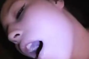 My brunette co-worker fingers her twat during the time that licking my 10-Pounder