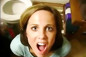 Friend copulates his sexy Married slut in her hot throat and lets her drink sex cream