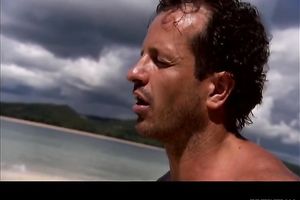 Sizzling hot golden-haired with magnificent mounds blows weenie on the beach