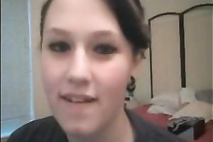 Webcam solo with my ex GF demonstrating her lengthy pierced tongue