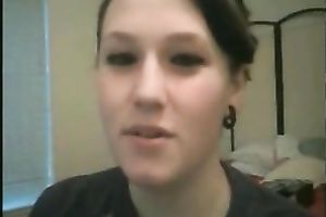 Webcam solo with my ex GF demonstrating her lengthy pierced tongue