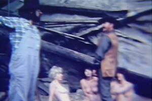 Cowboy gets to fuck 2 hot and tiny throats of perverted harlots