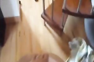 Beautiful breasty European wife blows my lengthy dong deep