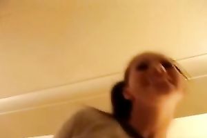 Fantastic college girlfriend flashes her majestic wobblers on web camera