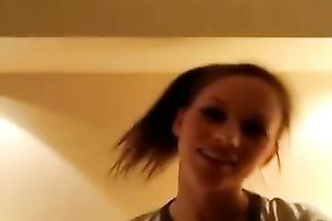 Fantastic college girlfriend flashes her majestic wobblers on web camera
