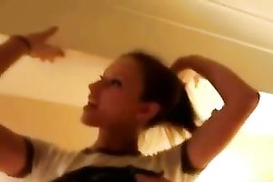 Fantastic college girlfriend flashes her majestic wobblers on web camera