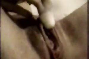 My slutty blond GF groans and laughs while toying her slit