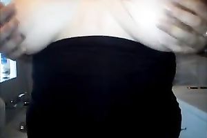 This bulky whore can't live without playing with her large adorable boobies