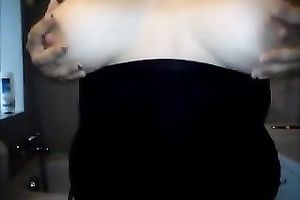 This bulky whore can't live without playing with her large adorable boobies