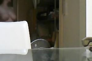 Solo episode with a bosomy white wife rubbing her teats and flashing her gazoo