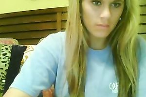 Classy golden-haired with good round mangos puts on a priceless show for me