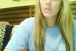 Classy golden-haired with good round mangos puts on a priceless show for me