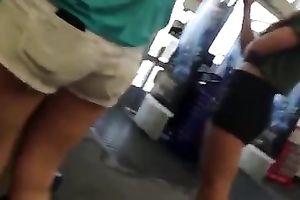 Slender hottie wearing shorts receives caught on my hidden cam in a shop