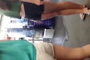 Slender hottie wearing shorts receives caught on my hidden cam in a shop