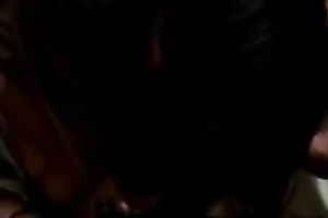 Juggy brunette hair enjoys engulfing my weiner in the washroom