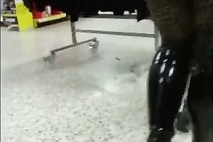 Tracing big beautiful woman whore wearing dark leather jack boots