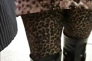 Tracing big beautiful woman whore wearing dark leather jack boots