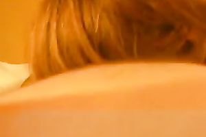 Brown-haired next-door milf admires me with her cock-sucking skills