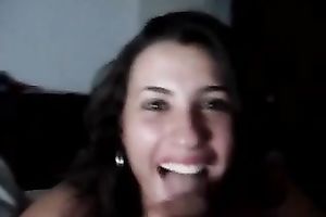 Mind-blowing POV oral-service from my nice-looking brunette hair GF