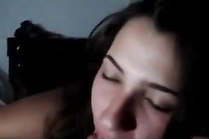 Mind-blowing POV oral-service from my nice-looking brunette hair GF