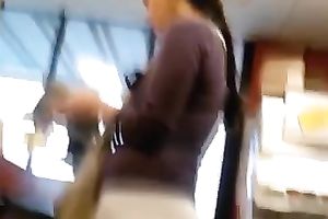 Amateur sweetheart with excellent a-hole acquires caught on my hidden livecam in a shop