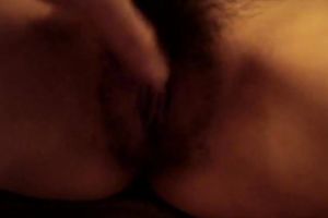 Beautiful Asian recent babe with bushy fur pie and tiny pantoons