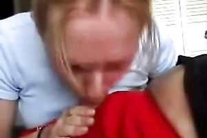 Dirty golden-haired legal age teenager bitch gives me head for cash on livecam