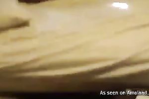 Trashy nympho takes a BBC up her taut vagina in front of her spouse