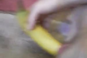 I love to fuck my constricted pussy with my banana when I am home alone