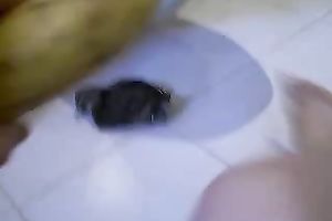 I love to fuck my constricted pussy with my banana when I am home alone
