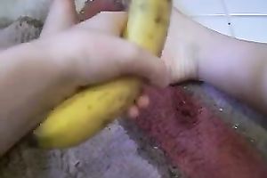 I love to fuck my constricted pussy with my banana when I am home alone