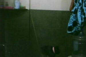 Chubby Indian slutwife with large natural wobblers takes shower in the washroom