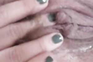 My overweight black cock sluts masturbates and lets me rub my schlong against her wobblers