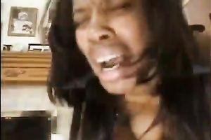 Rapacious bruenette legal age teenager screams whilst BBC destructs her tight vag