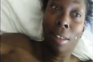 Mature dark neighbour housewife got a large spunk fountain on her face