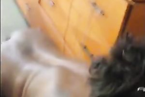 Mature dark neighbour housewife got a large spunk fountain on her face