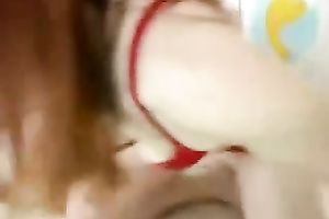 Webcam solo with a redhead hottie rubbing her clitoris with a marital-device