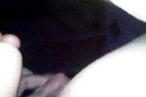 Wifey squirts petting her puffy cunny with egg fake penis