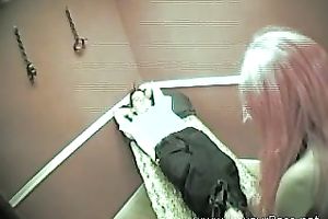 Hidden webcam movie scene with me having enjoyment with a pink-haired doxy