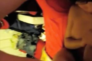 POV movie scene with an Asian white women engulfing her boyfriend's dick