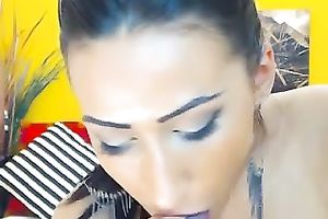 Big boobed honey in fishnet nylons likes masturbating